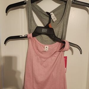 Pink and Gray Women's Tank Tops